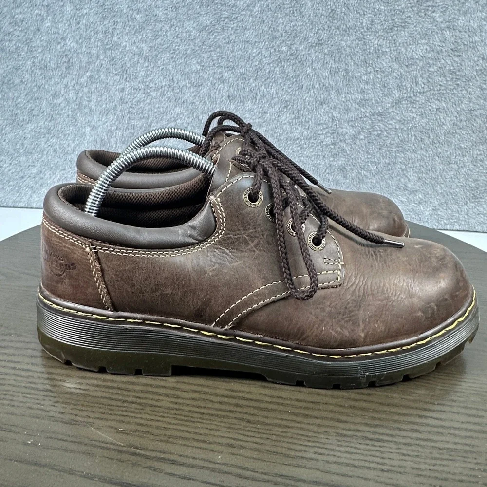 Dr. Martens Steel Toe Brown Leather Work Shoes Mens Size 11M Dark Brown Leather